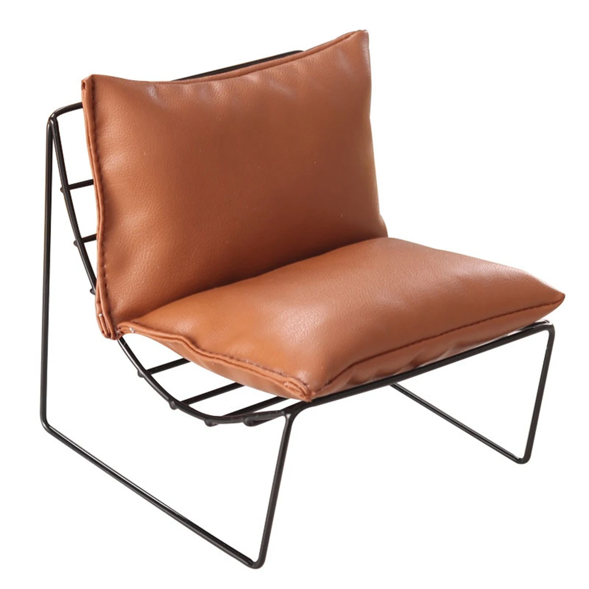 

Миниатюрное кресло Moon Chair в масштабе 1:6, кожаный мини-диван, одиночный стул для кукольного домика, аксессуары, цвет коричневый