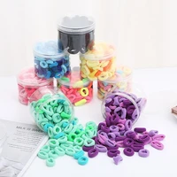 100pcs box of colorful towel ringselastic rubber band is suitable for lovely girls head rope hair circle headwear accessories