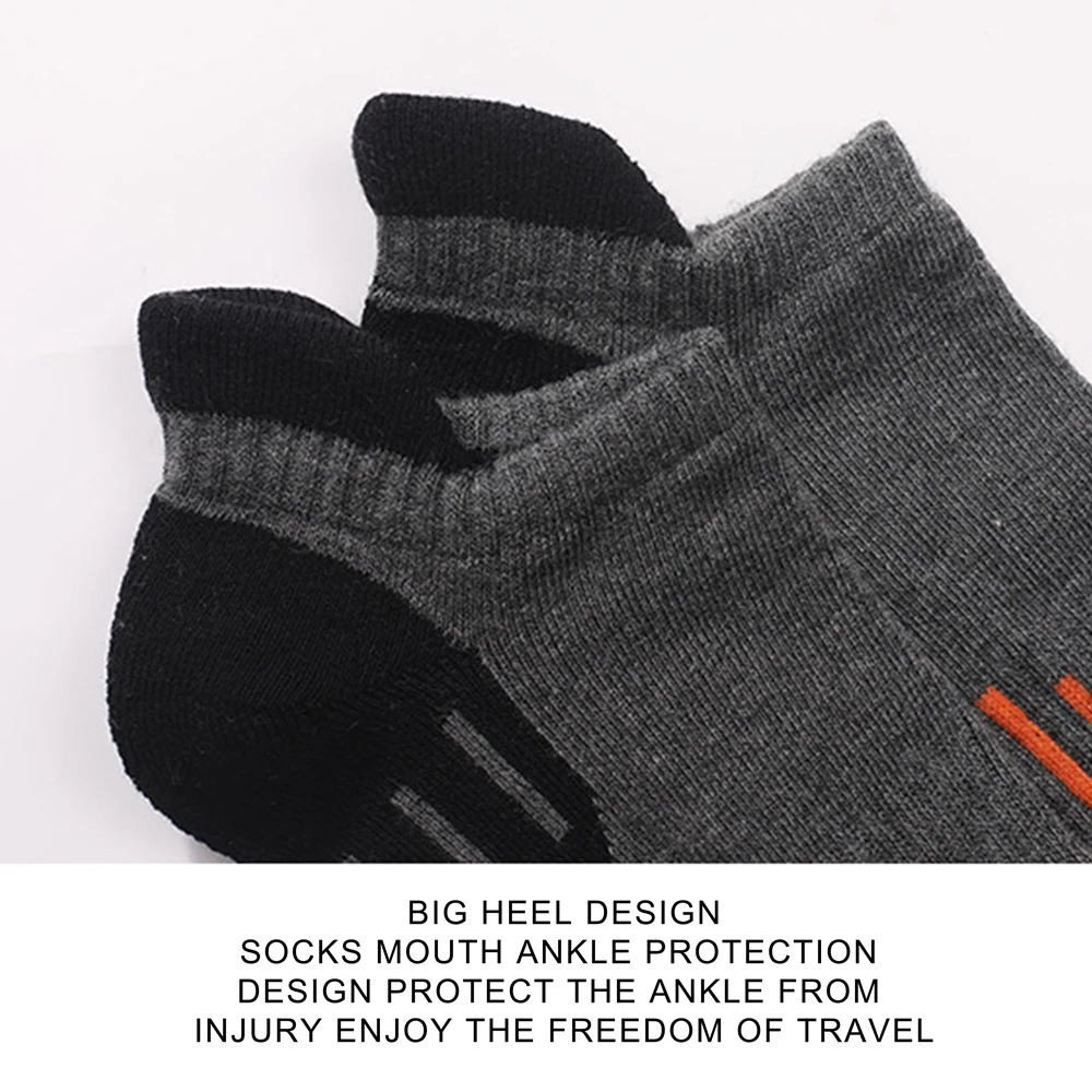 Носки мужские хлопковые толстые повседневные короткие дышащие черные до