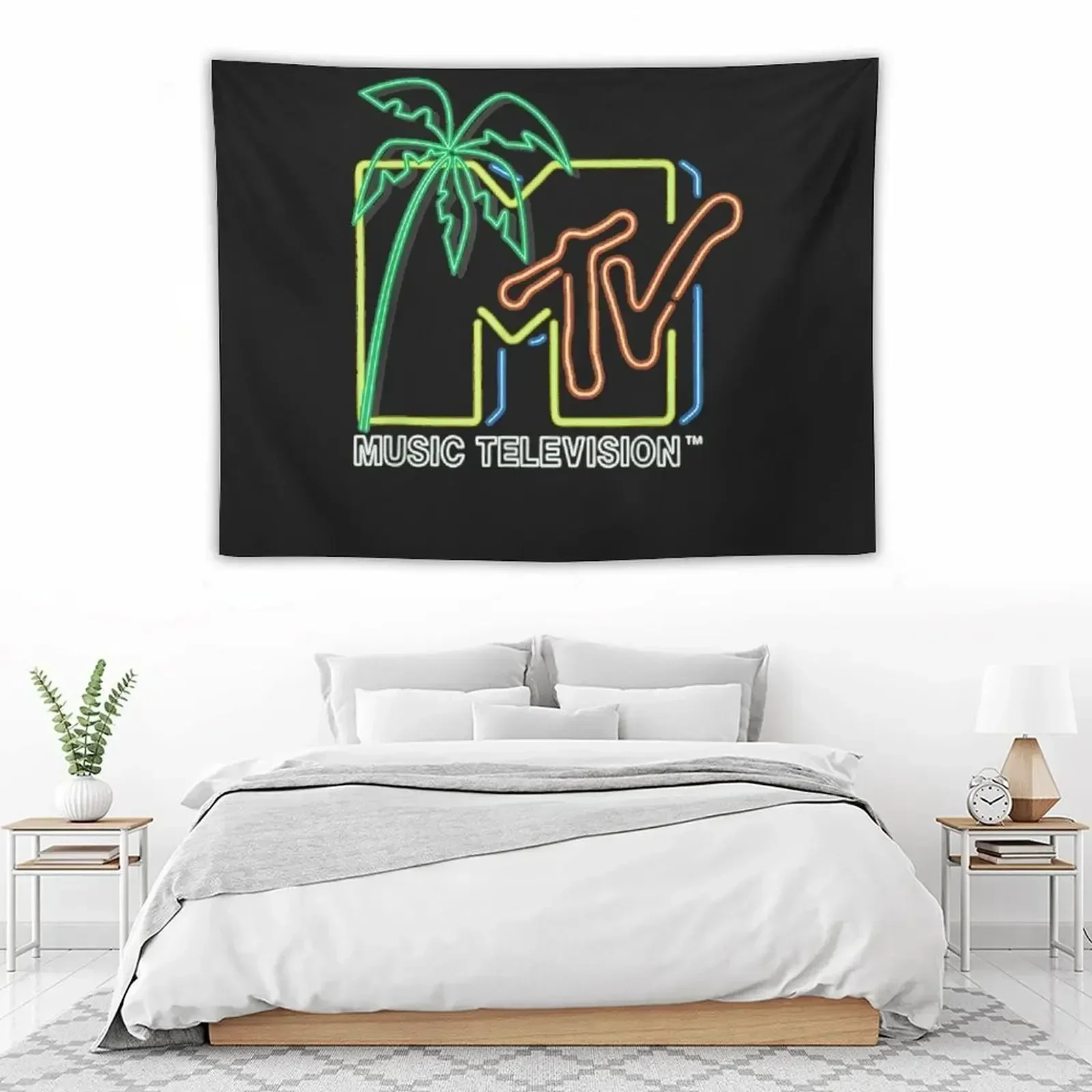 MTV неоновый свет логотип гобелен гобелены украшения Настенный декор спальни