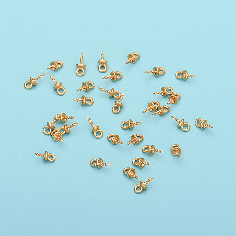 4 Pieces/Bag S925 Sterling Silver Empty Base Pearl Pendants Empty Hanging Pan Ancient Gold Pendants Base DIY Jewelry Accessories