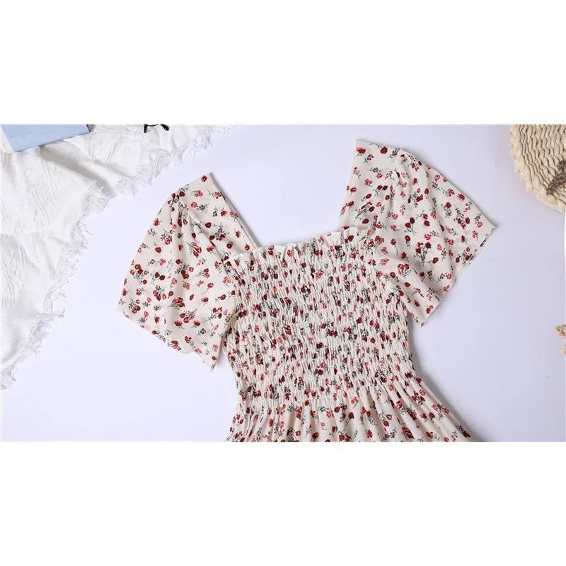 Женское эластичное платье с цветочным принтом повседневное длинное в стиле