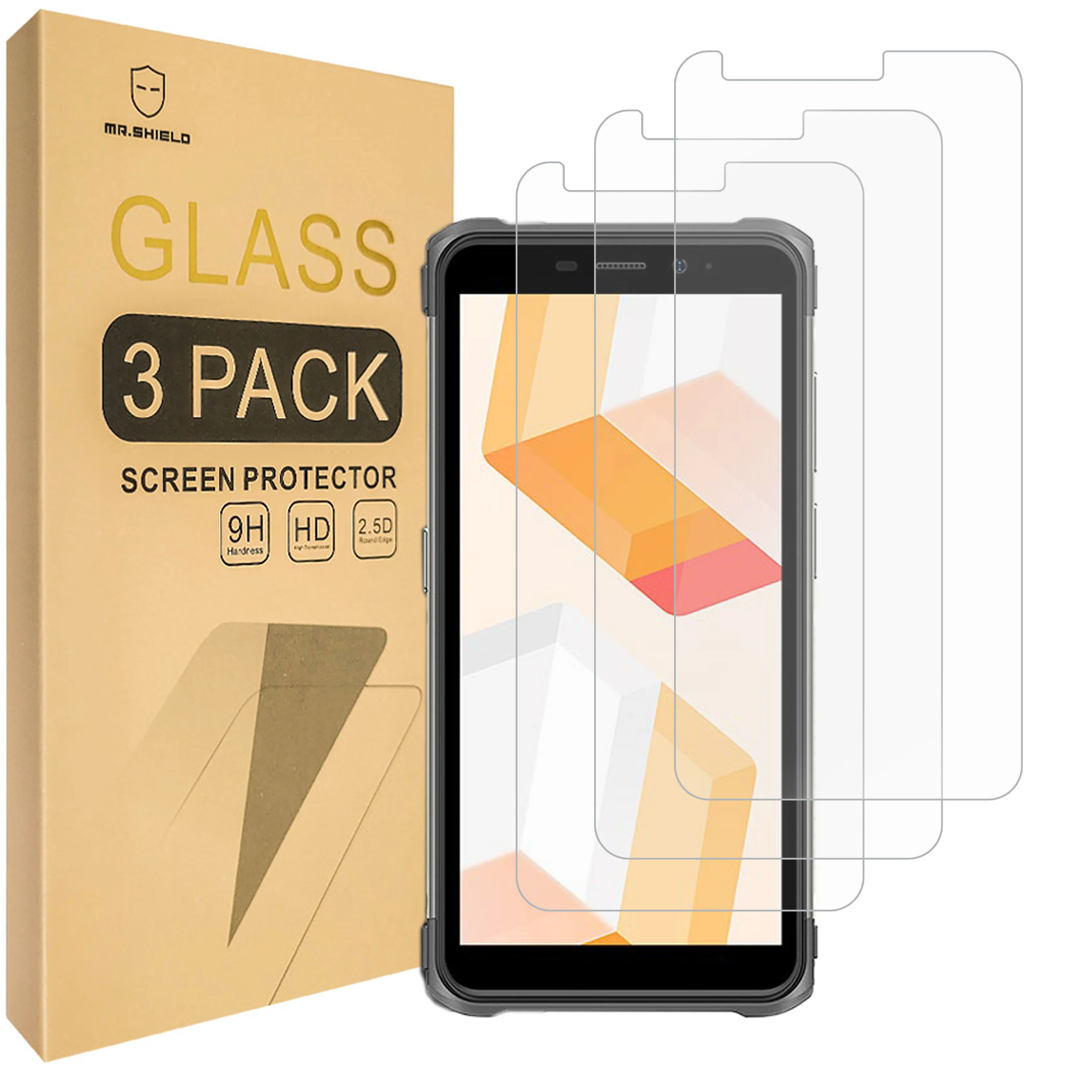 Mr.Shield [3-Pack] Screen Protector For Ulefone Armor X10 / Armor X10 Pro [Tempered Glass] [9H Hardness] Screen Protector