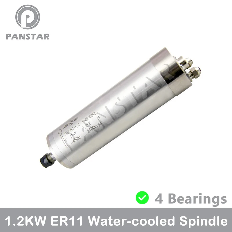 

PANSATR 1.2KW Water Cooled Spindle Motor Milling Spindle 24000RPM 36000RPM 60000RPM ER11 Mental Cutting Engraving CNC GDZ62-1.2