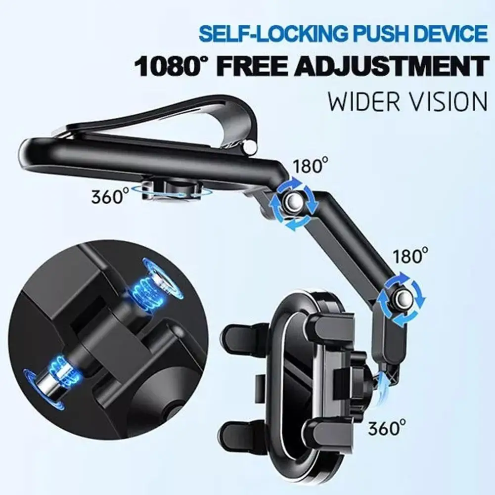 

Автомобильный держатель для мобильного телефона с вращающимся на 1080 ° козырьком, универсальный держатель для телефона, многофункциональны...