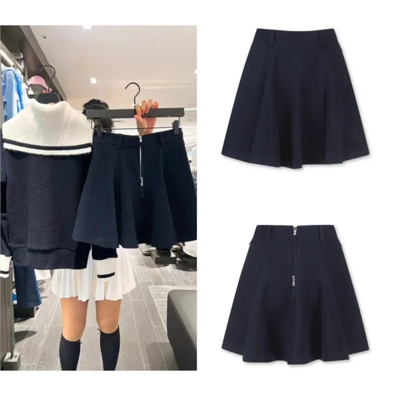 

Women's Fall Winter A-Line Swing Pleated Long Wool Skater Skirt