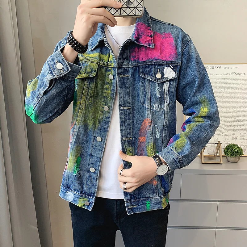 

5XL New Spring Autumn Jean Jackets Men Denim Coats Fashion Casual Cowboy Outerwear Men Trend Handsome Denim Jacket Plus Size