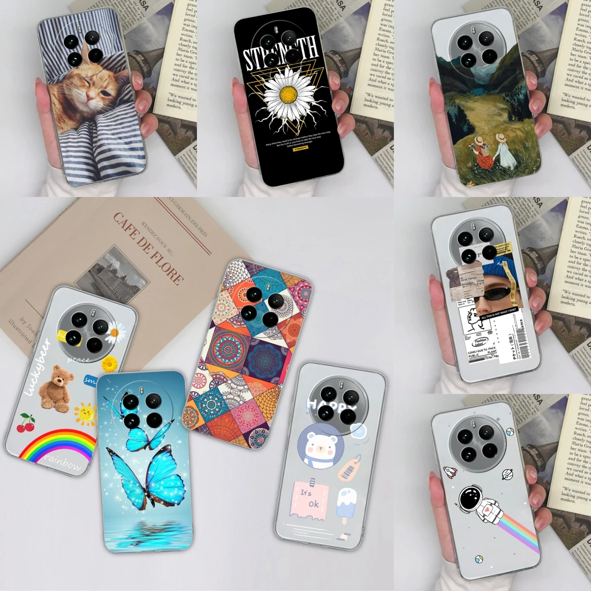 Чехлы для Oppo Realme 12 Pro Plus P1 Rainbow Bear Прозрачный чехол телефона 12Pro ProPlus P чехлы