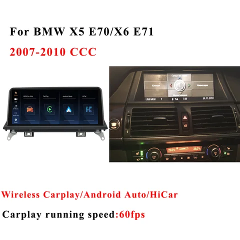 BONROAD 1920*720 Автомобильный мультимедийный радиоприемник для BMW X5 E70 X6 E71 2008 2009 2010 2011 2012 2013 Беспроводной Carplay Android Авто HiCar BT