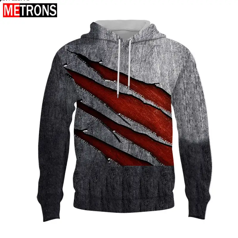 

Grey Personalized Design 3D Printed Men's Hoodie Vintage Harajuku Fashion Hooded Sweatshirt Spring Autumn Casual Street Hoodie