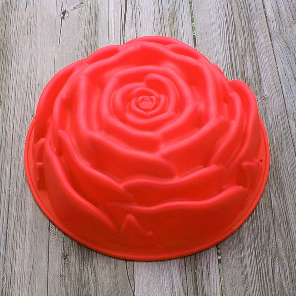 

3D Large Rose Shaped Silicone Cake Pan Bread Bakeware Mold Baking Tools Cake Mould DIY Baking Tool 9.5 inch