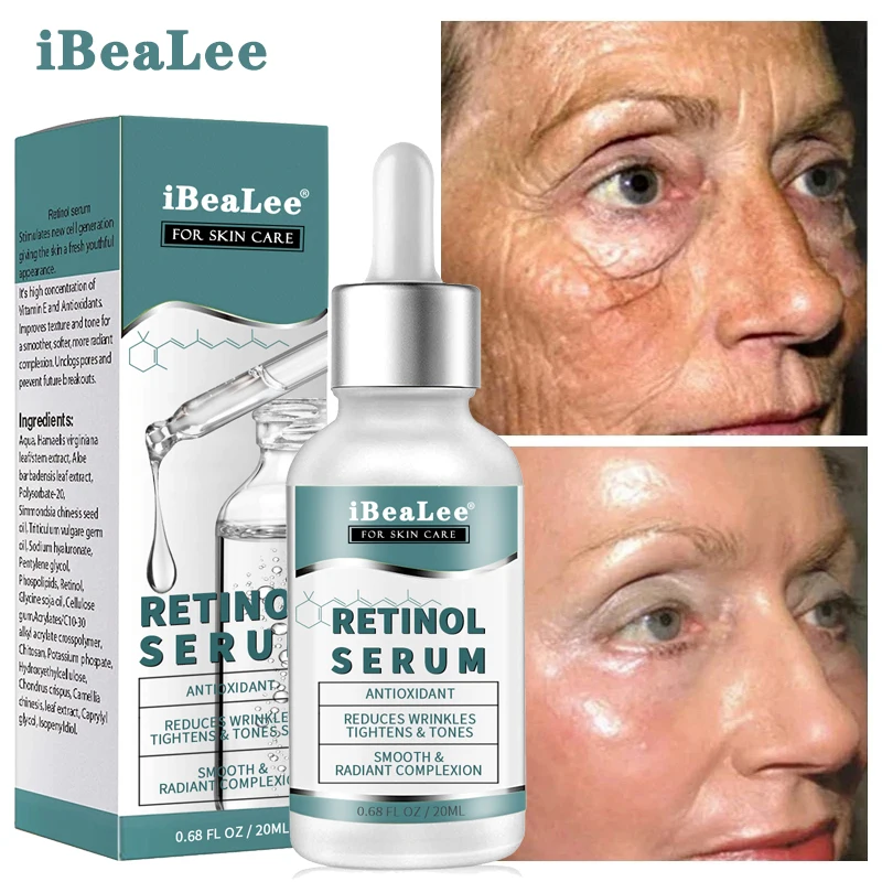 

Retinol Wrinkle Remover Face Serum Lifting Firming Fade Fine Lines Anti-aging Moisturizing Essence Whitening Nourish Skin Care