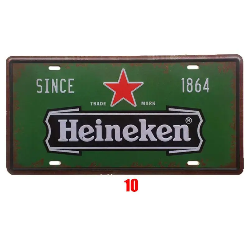 

Beer Tin Sign Metal Car Plate License Vintage Shabby Pub Bar Wall Plaques Posters Restaurant Rome Decor Metal Hanging Paintings