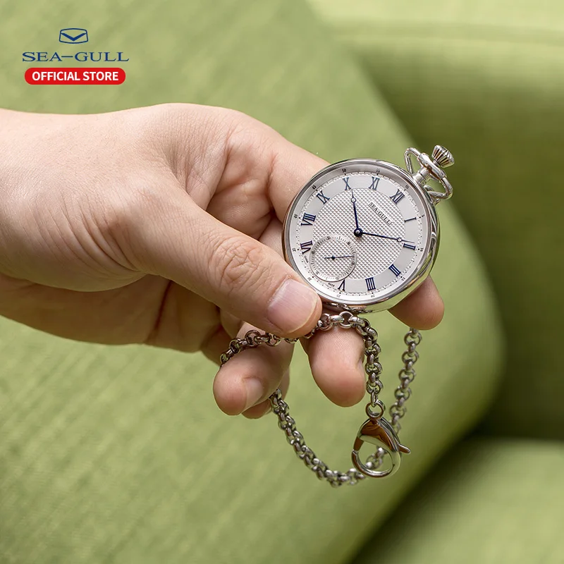 Seagull Men Watch Official Authentic Fashion Casual Retro Manual Mechanical Men's Watch Steel Belt Pocket Watch M3600S