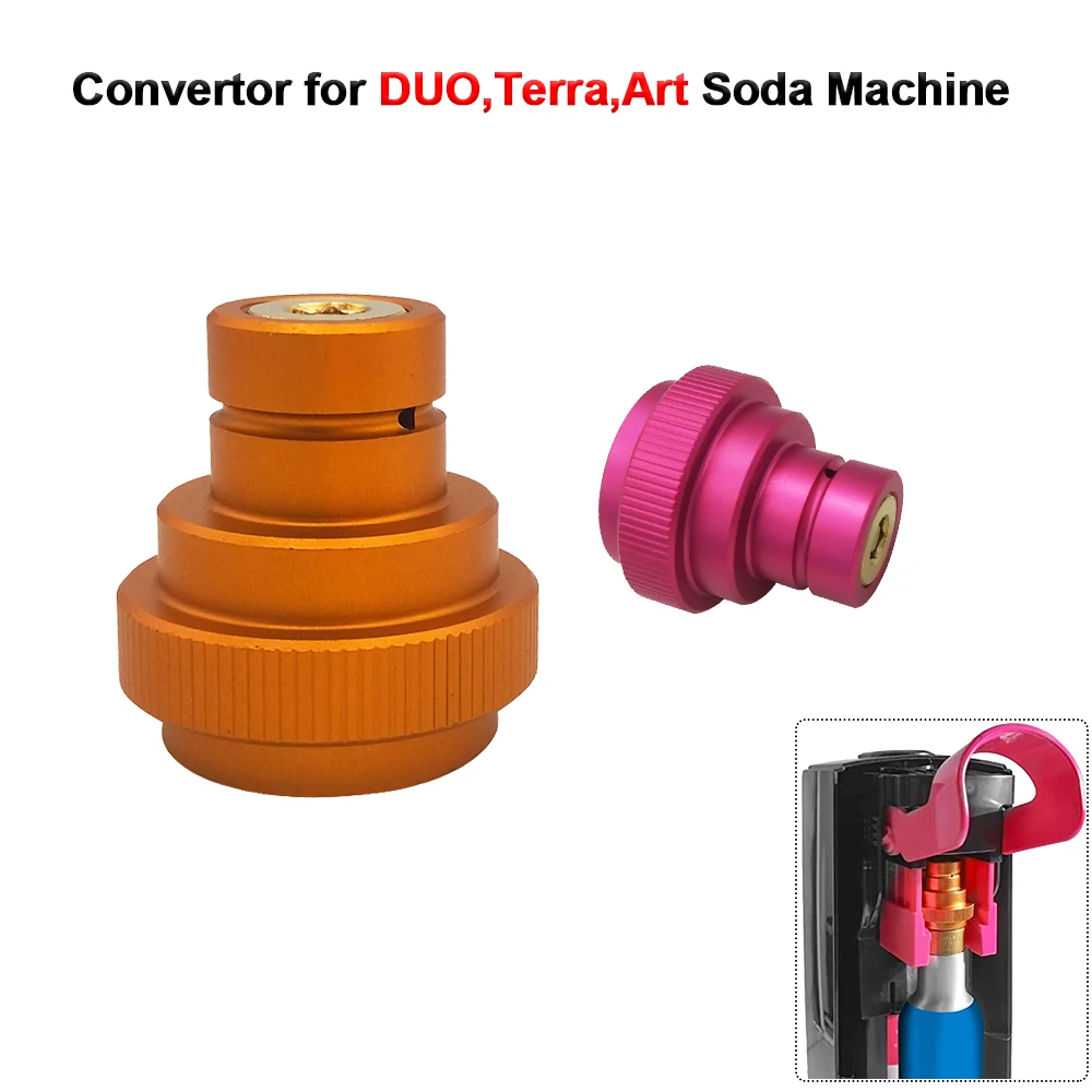 

CO2 DUO Terra Art Pink Sodastream Machine Quick Connect Convertor to Bubbler Tr21-4 Soda Cylinder Tank Canister Conversion