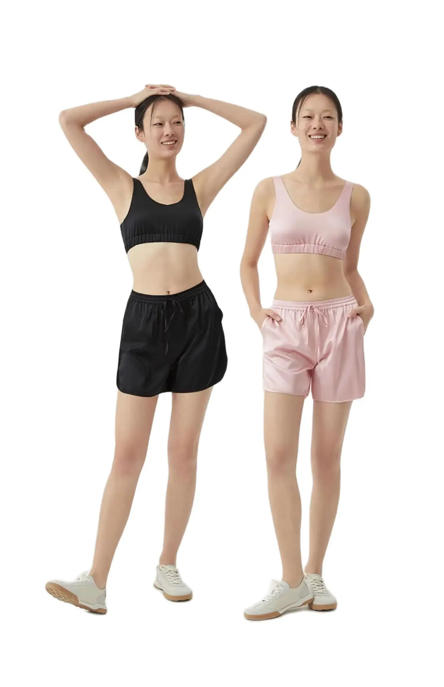 Winslter 6A 93% натуральный шелк черный бюстгальтер спортивные шорты пижамный комплект