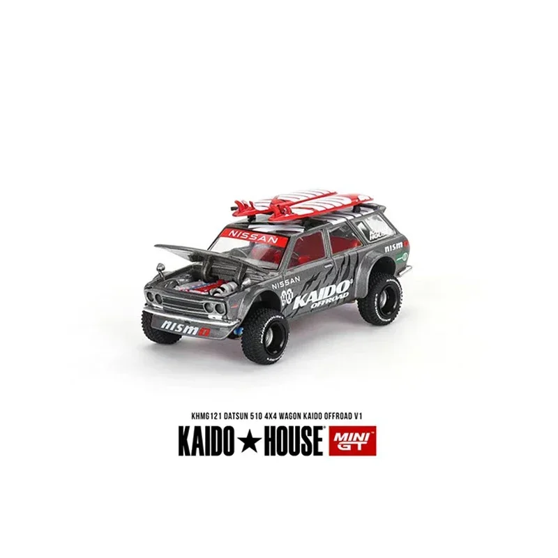 Kaido House + MINIGT 1:64 Модель автомобиля Datsun 510 Wagon 4x4 Offroad из сплава литой автомобиль с