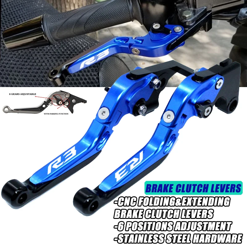 YZFR3 1 пара регулируемые рычаги тормоза сцепления Рычаги ручки для YZF R3 2015 2016 2017 2018