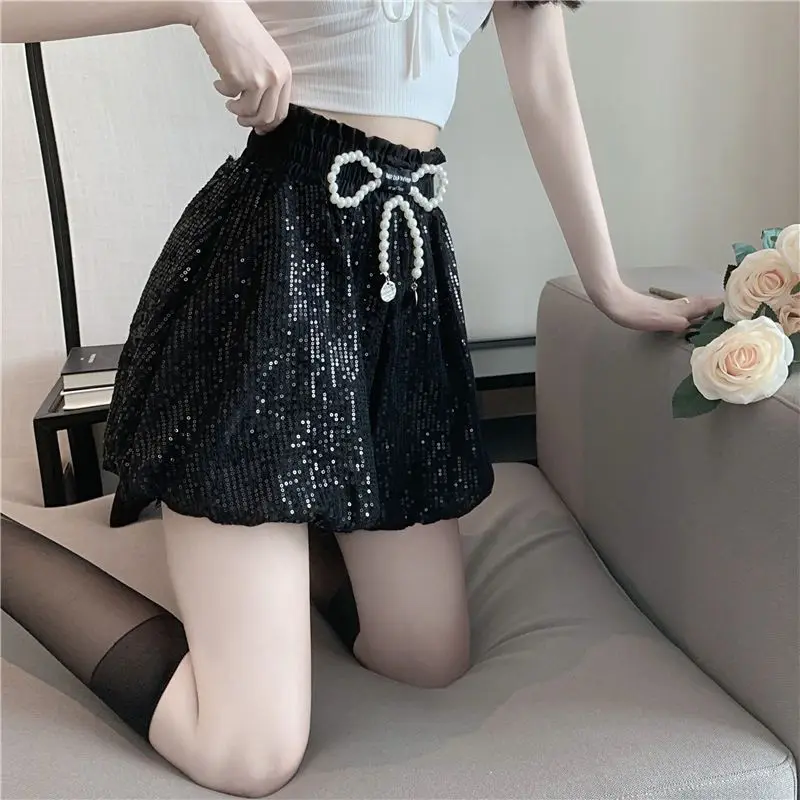 Летние мешковатые шорты с блестками и вышивкой женские брюки Zevity в Корейском