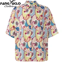 fangyuclo casual shirt mens 2022 new summer lapel printed short sleeve shirts for men fc2022433