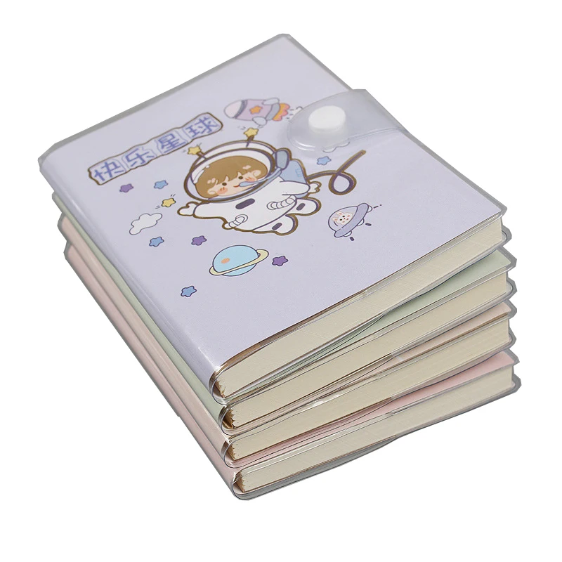 B7 Cartoon Plastic Sleeve Notepad Mini Girl Heart Kawaii Notebook Learning Portable Sketchbook DIY Magazine Planner Agenda Book
