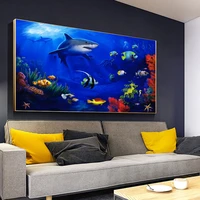 ocean fish 5d diy diamond painting cross stitch full underwater world diamond embroidery living room bedroom wall home decor
