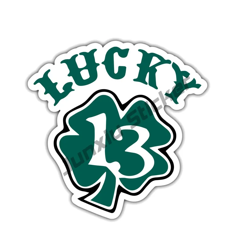 

Reflective Cover Scratches Lucky 13 Car Sticker Decal Motorcycles Bumper Rear Windshield Laptop Suv Decoration KK13*13cm