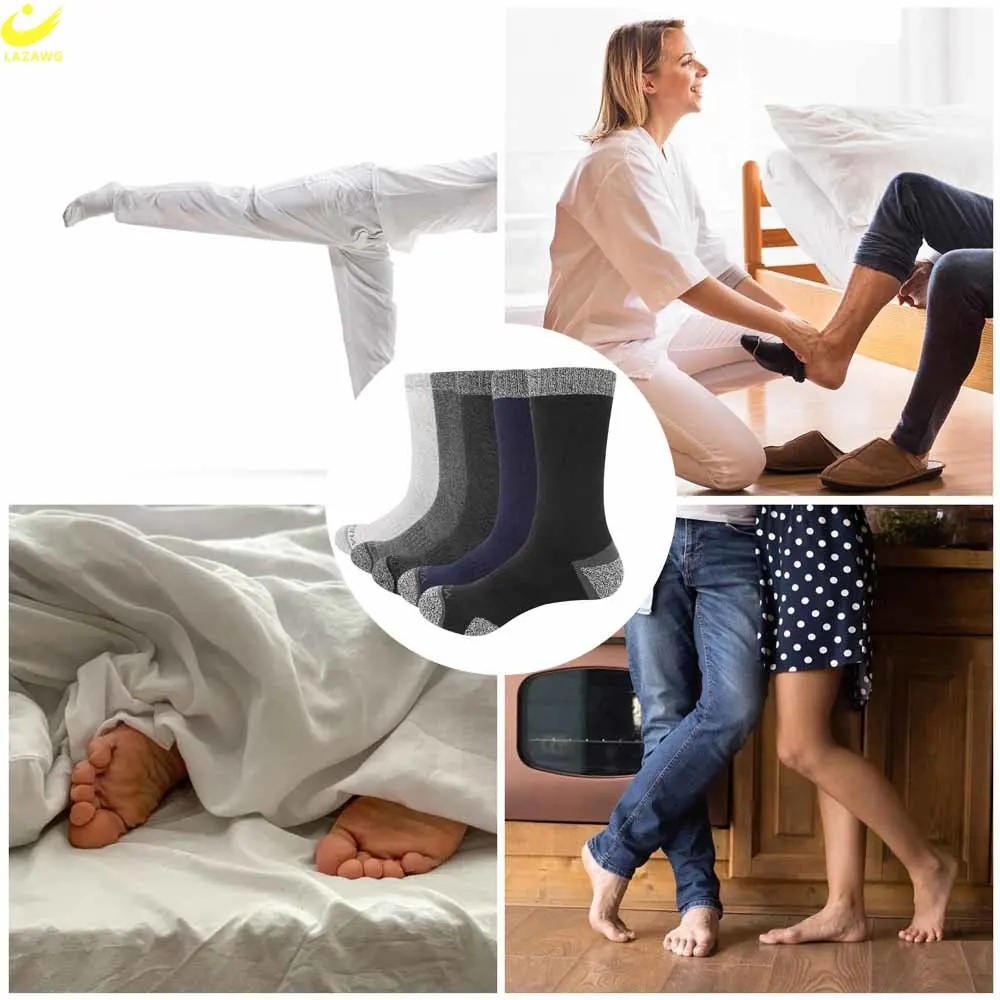 LAZAWG 5Pairs/Set Winter Professional Men's Sports Sock Outdoor Keep Warm Cycling Running Skiing Thermal Spring Crew Socks