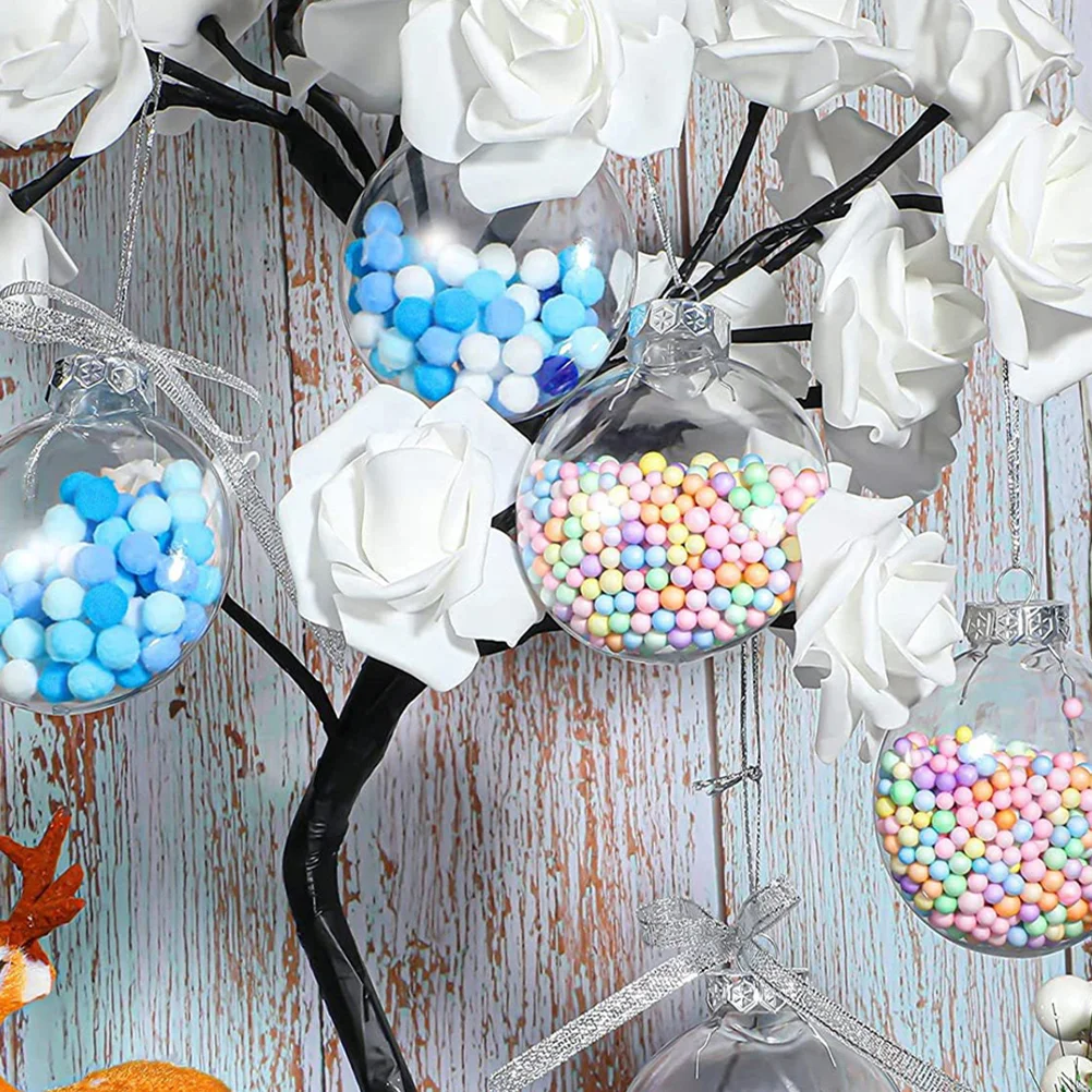 

12pcs Transparent Christmas Ball Empty DIY Balls Christmas Tree Baubles