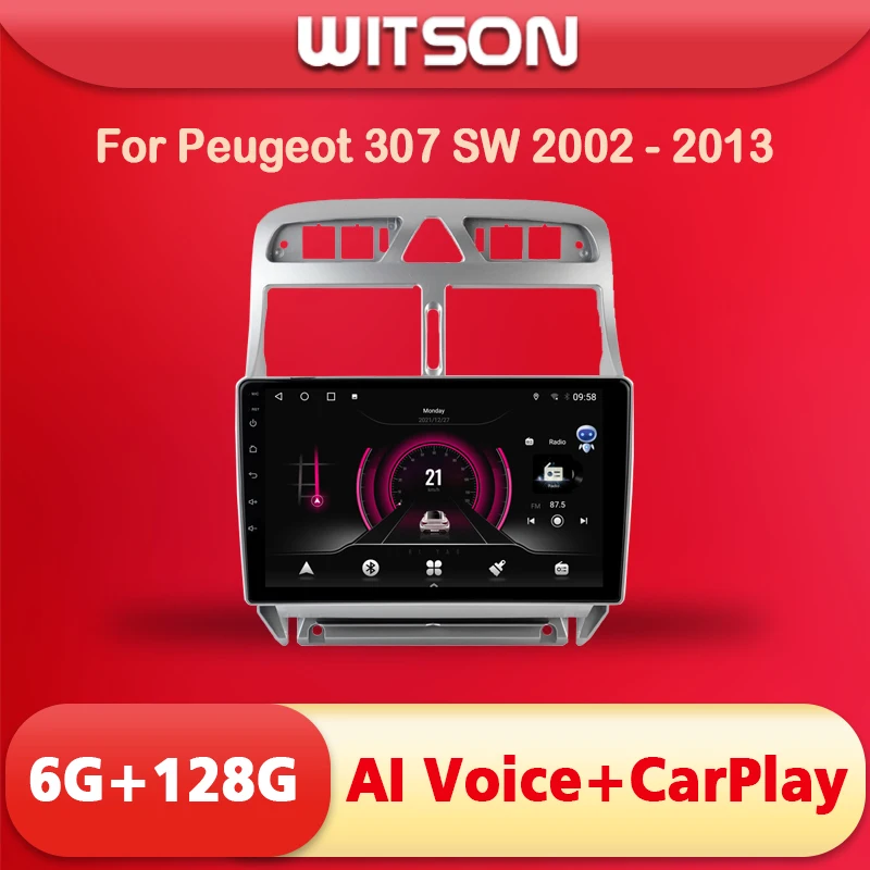 WITSON 9 дюймовый большой экран Android 11 AI VOICE 1 Din in Dash Car radio для Peugeot 307 SW 2002 2003 2004-2013