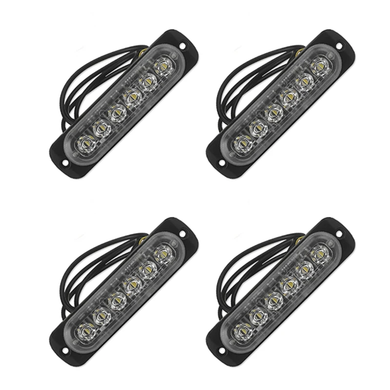

4X 12V-24V 6LED вспышка аварийный автомобиль предупреждающий стробоскоп мигающий белый и желтый