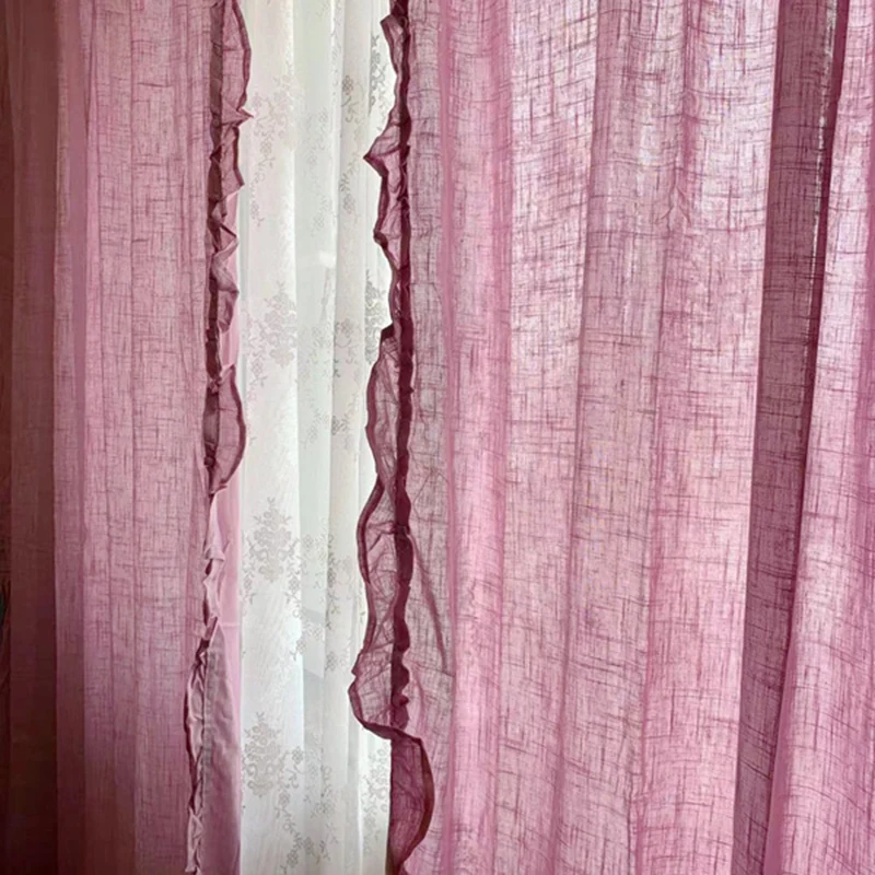 

Шторы из 100% чистого льна для гостиной, спальни, столовой, скандинавские Роскошные полузатеняющие оконные драпировки, однотонные льняные украшения