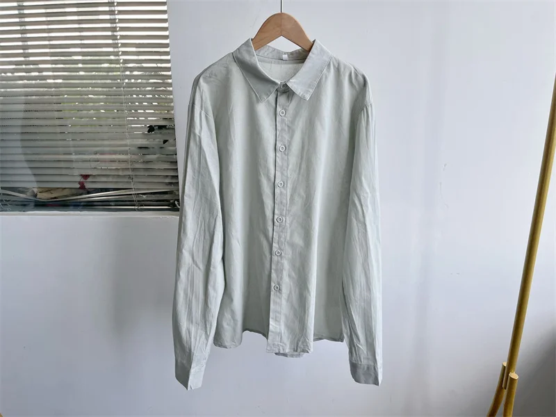 Небольшие недостатки однотонные рубашки с длинным рукавом универсальная модная