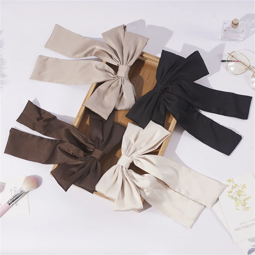 

Double Bowknot Spring Hairpin Elegant Women Ponytail Streamer Hair Tie Fragmented Hair Headbands Hair Accessories For Girls