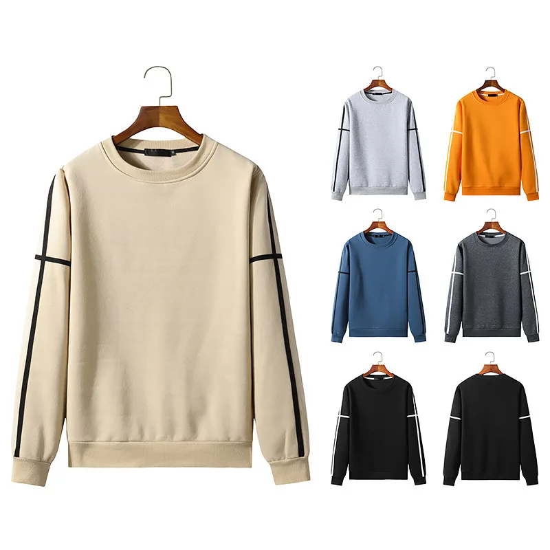 

New Products In Spring And Autumn Men's Casual Round Neck Long Sleeve Sweater Loose Fashion Comfortable Top