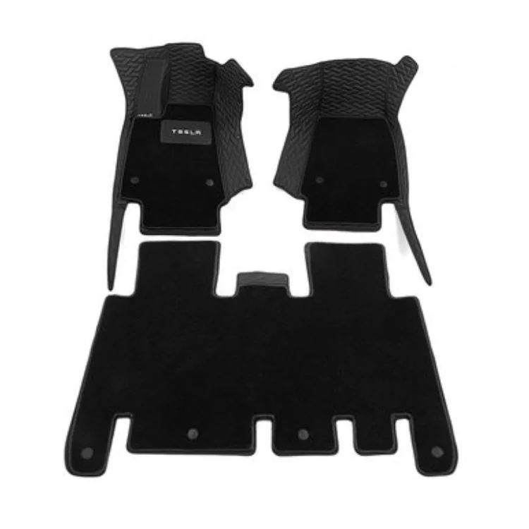 

Car carpet fully surrounded environmentally friendly silk ring double layer foot mat for MODEL X interior accessories