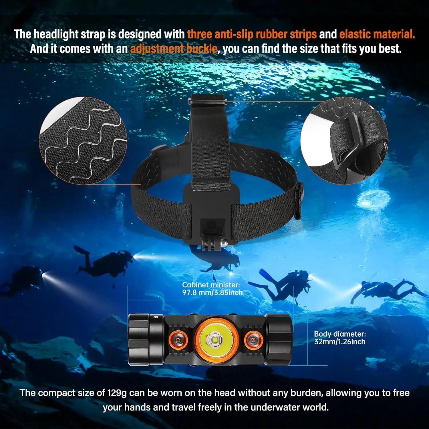 ORCATORCH TD01 Налобный фонарь для дайвинга + D710V Профессиональный подводный видеосвет