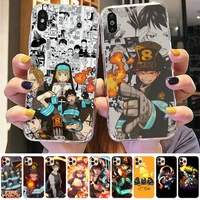yinuoda fire force phone case for iphone 11 12 13 mini pro xs max 8 7 6 6s plus x 5s se 2020 xr case