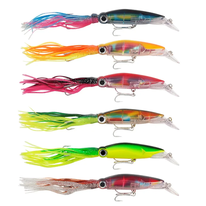 

Simulation Squid Fishing Lures Bait Kit,3D Holographic Eyes Stable and Tempting 38g