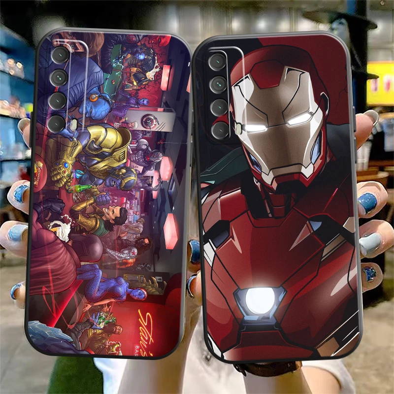 

Popular Marvel Phone Case For Huawei Y7S Y9A Y6 2019 Y7P 2020 Y8S Y7 2019 Y9 2019 Funda Back Black Liquid Silicon Soft