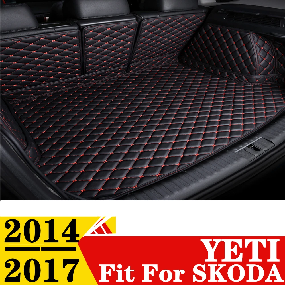 

Коврик для багажника автомобиля для SKODA YETI 14-17, для любой погоды, XPE, кожаный, под заказ, задний Чехол для груза, коврик, подкладка для багажника, задние части
