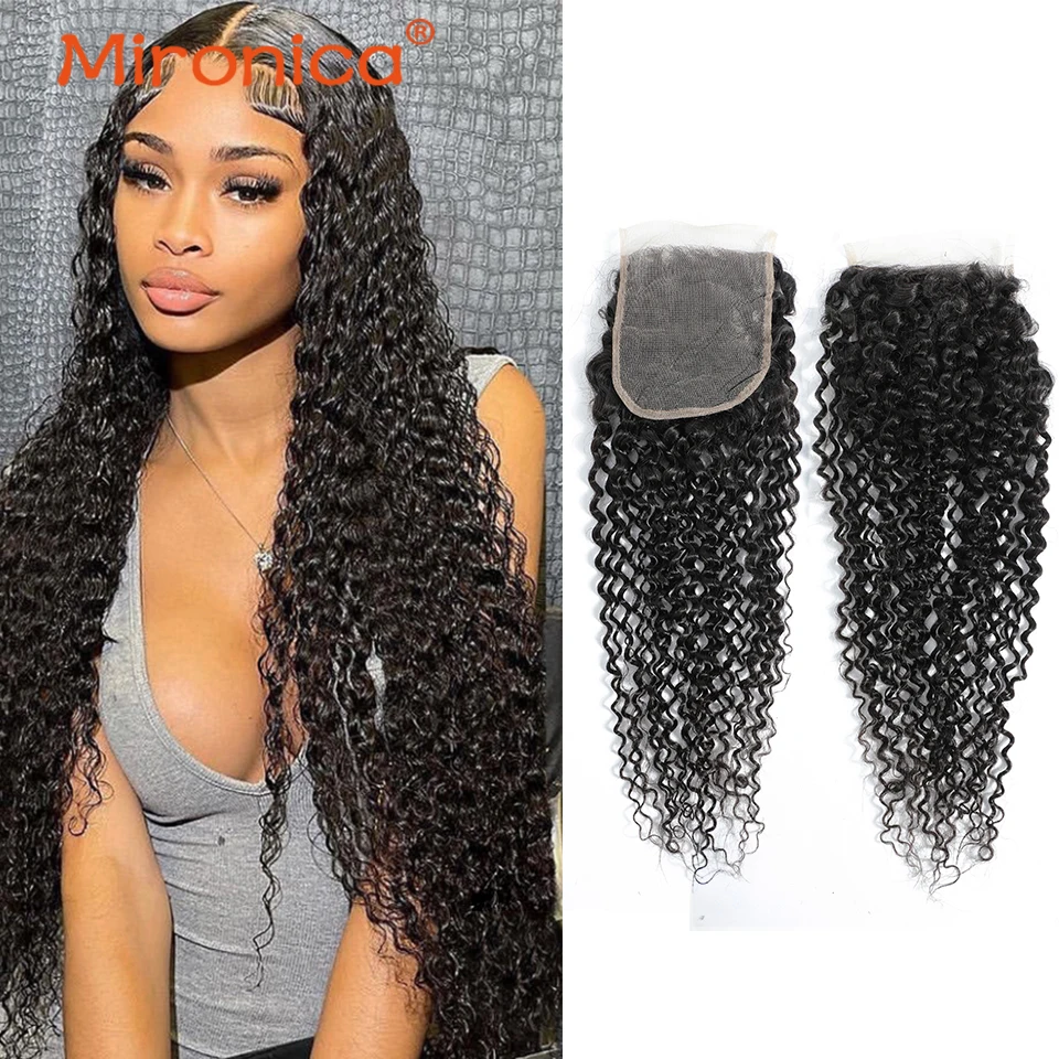 

4x4 Kinky Curly Lace Closure Brazilian Human Hair 5X5 6X6 HD Transparent Kinky Curly 13x4 Frontal Closure Natural Color Hair