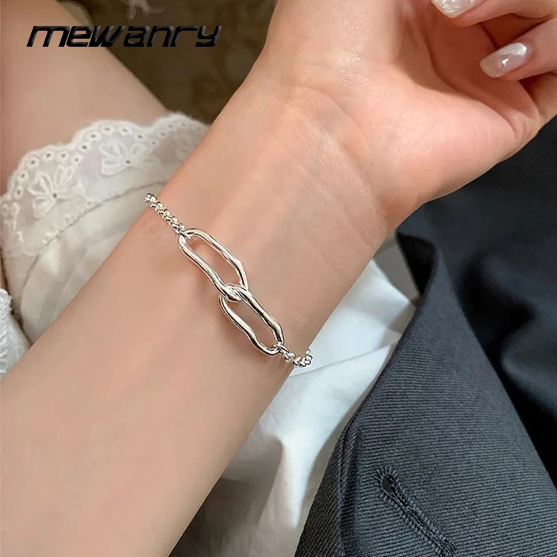 Mewanry серебряный цвет полые геометрические браслеты для женщин и девочек