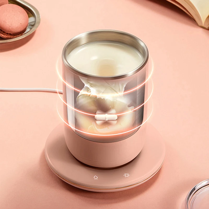 

New 2 In 1 Coffee Cup Warmer Automatic Self Stirring Magnetic Mug for Home Office USB Electric Mixing Cup Beverage Heater Warmer