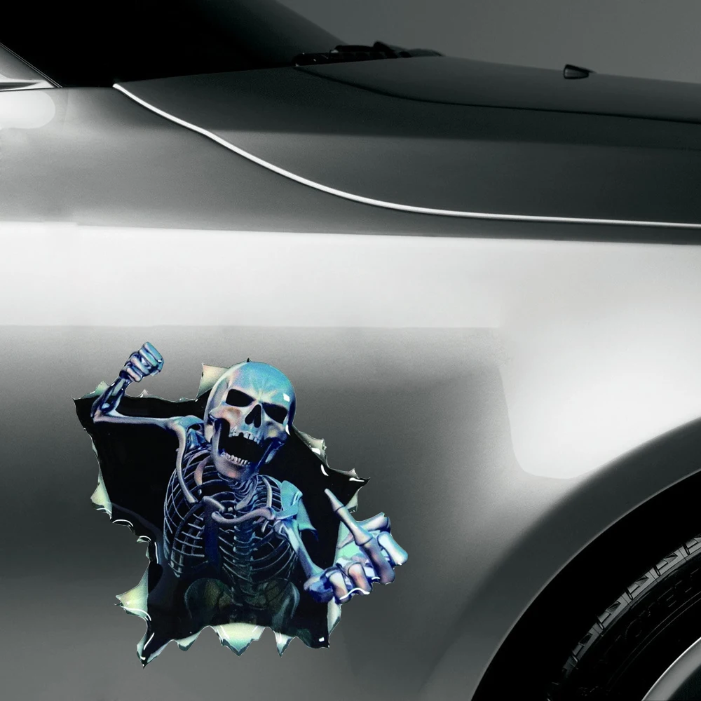 

1Pcs 3D Skull Hoods Trunk Thriller Rear Window Reflective Decals Sticker Car Decal Covers Car Auto SUV Styling Accessories