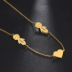 Персонализированные на заказ мальчик девочка ребенок ребенок сердце выгравировать имя ожерелье ювелирные изделия семейный подарок для женщин золотого цвета из нержавеющей стали