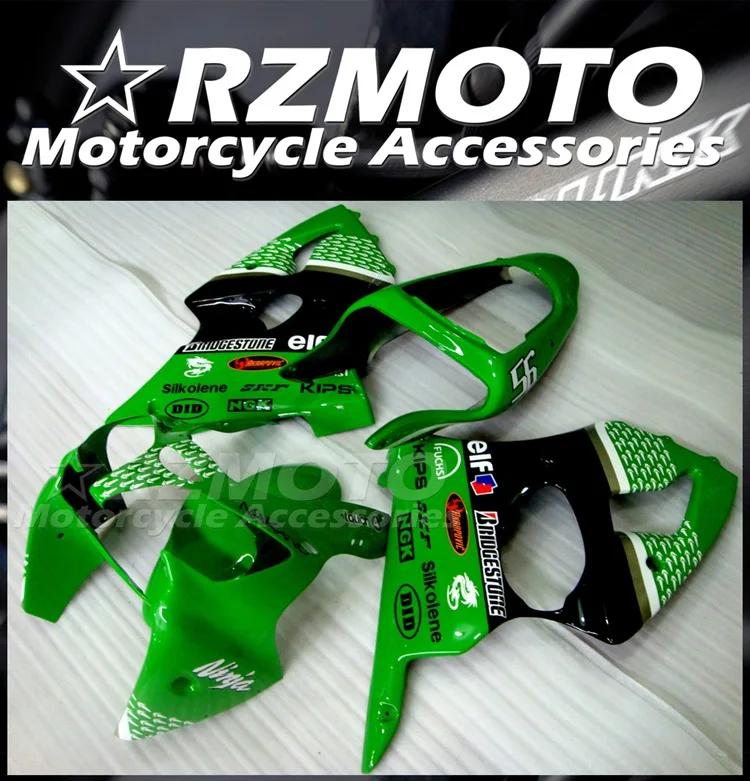 

Новый комплект обтекателей для мотоцикла ABS, подходит для Kawasaki Ninja ZX-6R ZX6R 636 2000 2001 00 01 02, комплект кузова Green elf