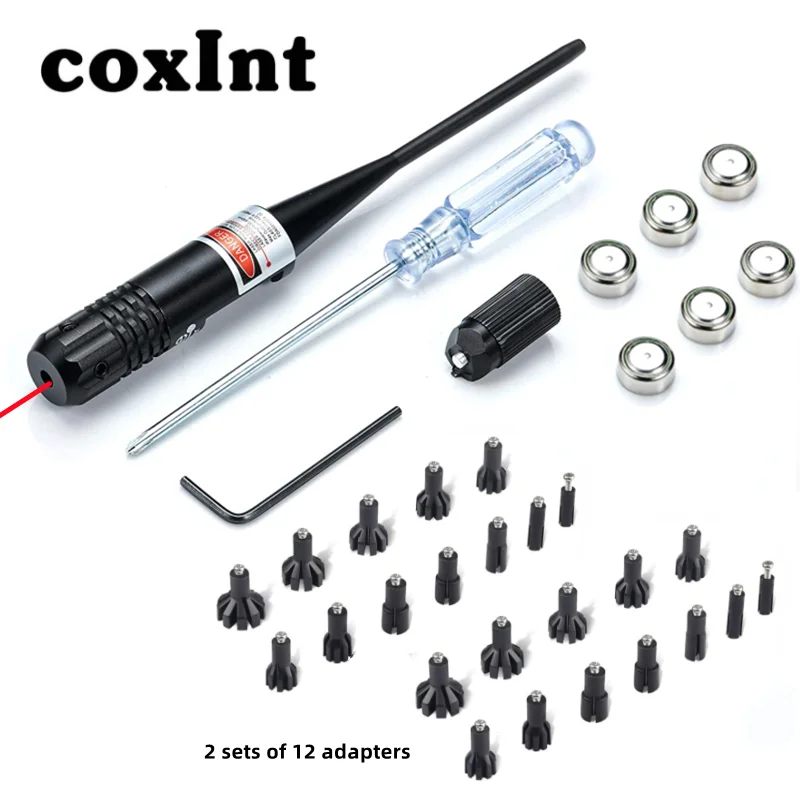 Red Laser Bore Sight Kit For .22 .177 to .78 12GA Caliber Universal Pistol Rifle Laser Boresighter Collimator Zeroing