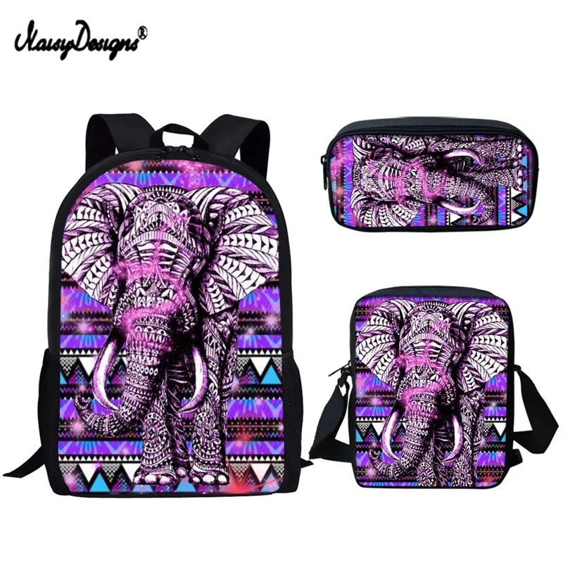 3 шт./комплект, женский рюкзак с принтом слона