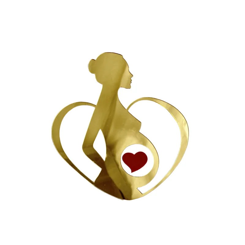 

Золотой акриловый топпер для торта "Беременная женщина" Wohltao